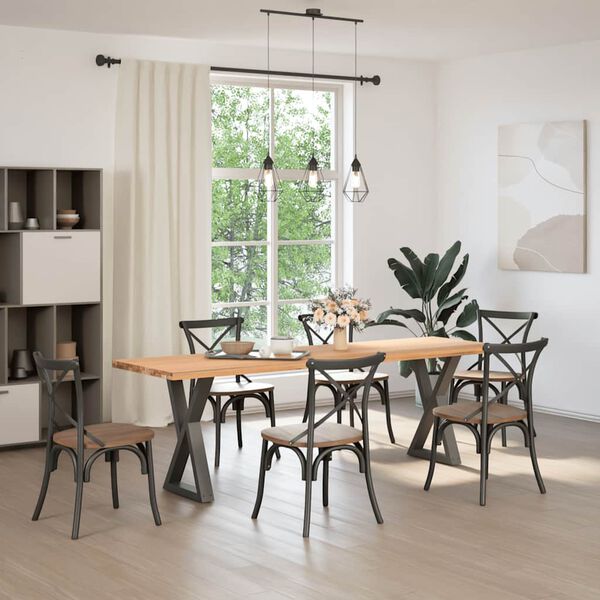 vidaXL Dining Table Legs 2 pcs Anthracite 60x(72-73.3) cm Steel