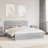 vidaXL Bed Frame Grey Sonoma 180 x 200 cm Solid Pine Wood