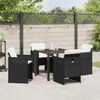 vidaXL Garden Dining Set 5 pcs Brown Poly Rattan