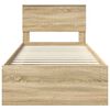vidaXL Bed Frame with Headboard Sonoma Oak 90 x 200 cm Solid Pine Wood