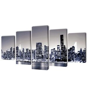 vidaXL Canvas Painting | Monochrome | Canvas, Wood | Medium