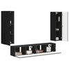 vidaXL TV Cabinet Set Wall-mounted 4 pcs Black Engineered Wood