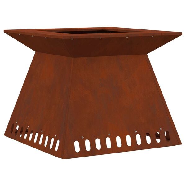vidaXL Fire Pit Brown 60 x 60 x 50 cm Weathering Steel