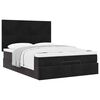 vidaXL Ottoman Bed with Mattresses Black 140x200cm Velvet