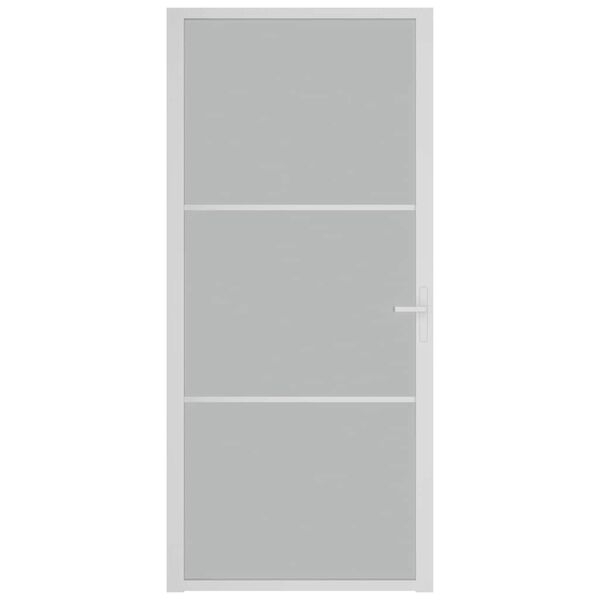 vidaXL Interior Door 93x201.5 cm White Matt Glass and Aluminium