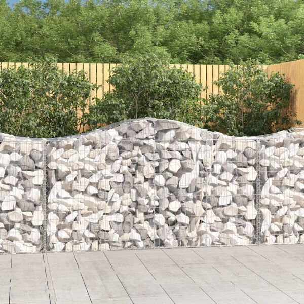 vidaXL Arched Gabion Baskets 20 pcs 200x50x100/120 cm Galvanised Iron