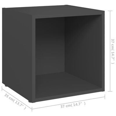 vidaXL TV Cabinet Grey 37x35x37 cm Engineered Wood