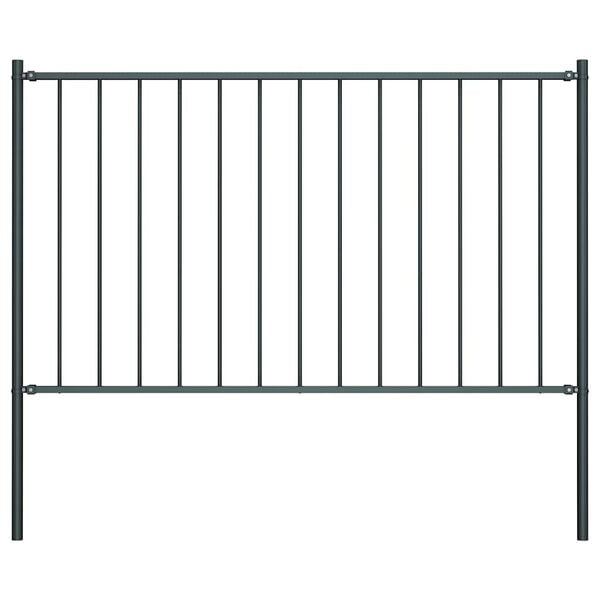 vidaXL Fence Panel Woerden with Posts Steel 1.7x1.25 m Anthracite