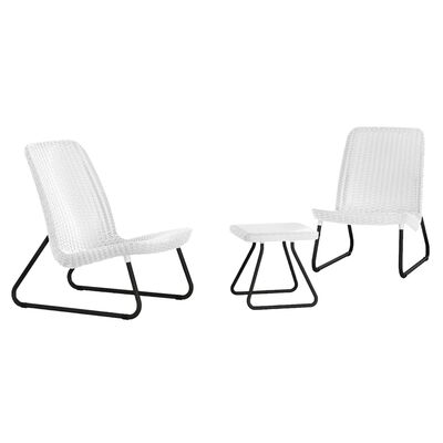 Keter Patio Furniture Set 3 Pieces Rio White 218155