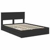 vidaXL Storage Bed with Headboard Black 140 x 190 cm Engineered Wood
