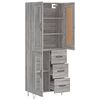 vidaXL Highboard Grey Sonoma 69.5x34x180 cm Engineered Wood