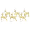 vidaXL LED Reindeers with 180 LEDs 6 pcs Gold PET