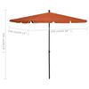 vidaXL Garden Parasol with Pole 210x140 cm Terracotta