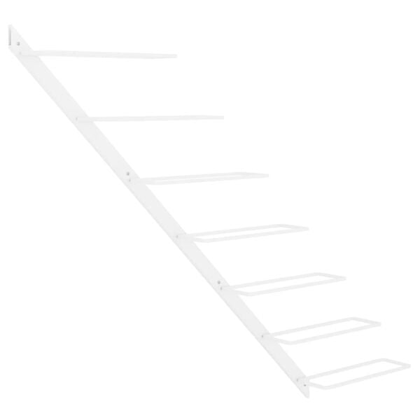 vidaXL Wall-mounted Wine Rack for 7 Bottles White Metal