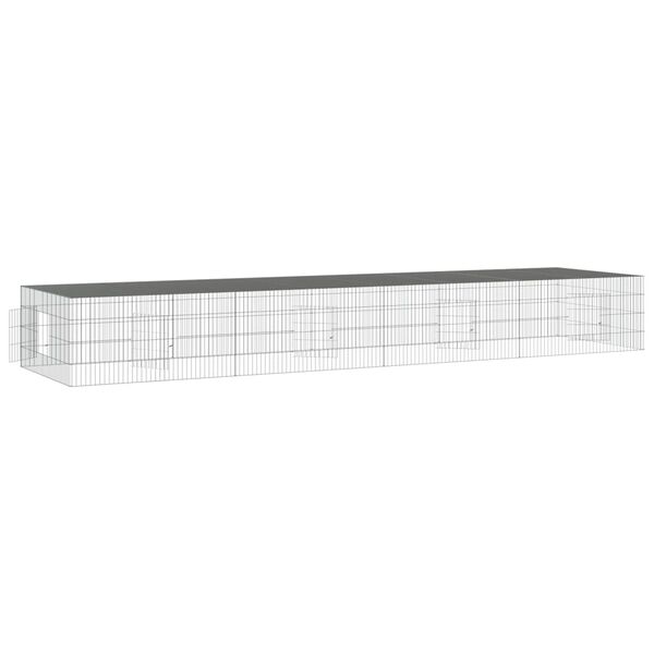 vidaXL 4-Panel Rabbit Cage 433x109x54 cm Galvanised Iron