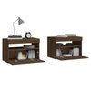 vidaXL Bedside Cabinets 2 pcs with LED Lights Brown Oak 60x35x40 cm