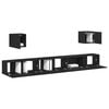 vidaXL TV Cabinet Set 7 pcs Black Oak 100 x 30 x 30 cm Engineered Wood