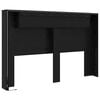 vidaXL Headboard Cabinet with LED Black Oak 160 x 16.5 x 103.5 cm