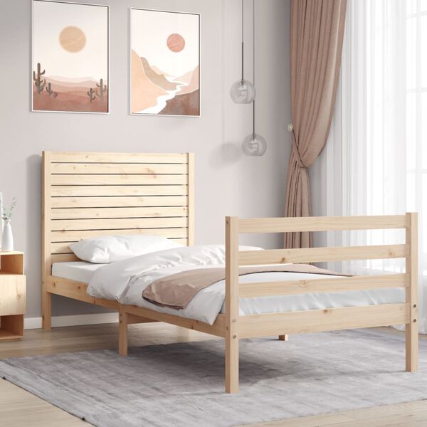 vidaXL Bed Frame without Mattress 90x200 cm Solid Wood