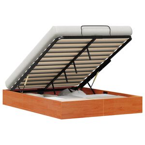 vidaXL Ottoman Bed Frame with Storage Wax Brown 140 x 190 cm