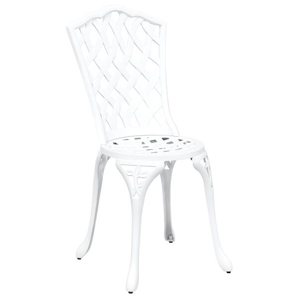 vidaXL Garden Chair 2 pcs White 55 x 56.5 x 91cm Aluminium