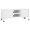 vidaXL TV Cabinet | White | Metal | 105 cm wide, 35 cm deep, 42 cm high