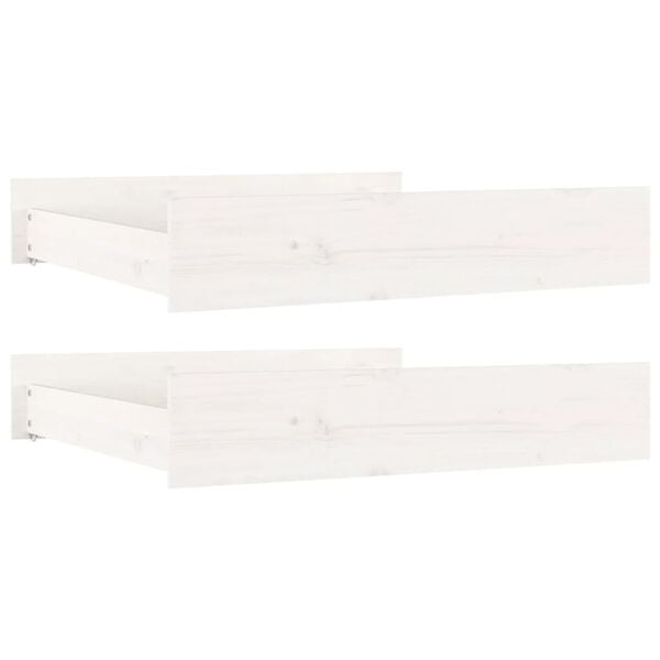 vidaXL Bed Drawers 2 pcs White Solid Wood Pine