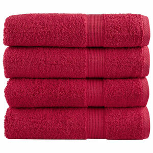 vidaXL Premium Bath Towels "SOLUND" 4 pcs Red 100x150 cm 600 gsm