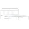 vidaXL Metal Bed Frame without Mattress with Headboard White 200x200cm