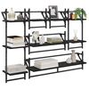 vidaXL Wall Shelf Set 6 pcs Black Oak 100 x 25 x 30 cm Engineered Wood
