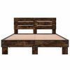 vidaXL Bed Frame without Mattress Smoked Oak 140x190 cm