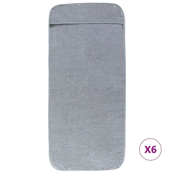 vidaXL Beach Towels 6 pcs Grey 60x135 cm Fabric 400 GSM