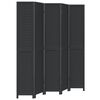 vidaXL Room Divider&nbsp;5 Panels Black Solid Wood Paulownia