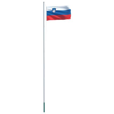 vidaXL Slovenia Flag and Pole Aluminium 6.2 m