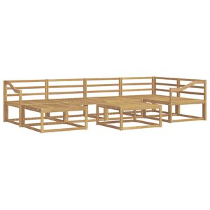 vidaXL Outdoor Sofa Set 7 pcs White Solid Acacia Wood