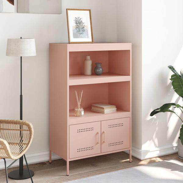 vidaXL Highboard Pink 68x39x113 cm Steel