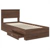 vidaXL Bed Frame Brown Oak and Silver 90 x 190 cm Engineered Wood