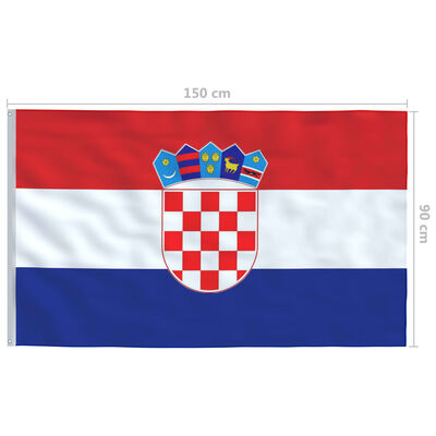 vidaXL Croatia Flag and Pole Aluminium 6 m