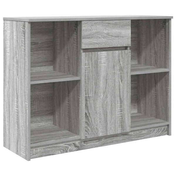 vidaXL Sideboard with Drawer Grey Sonoma 101x35x76 cm Engineered Wood