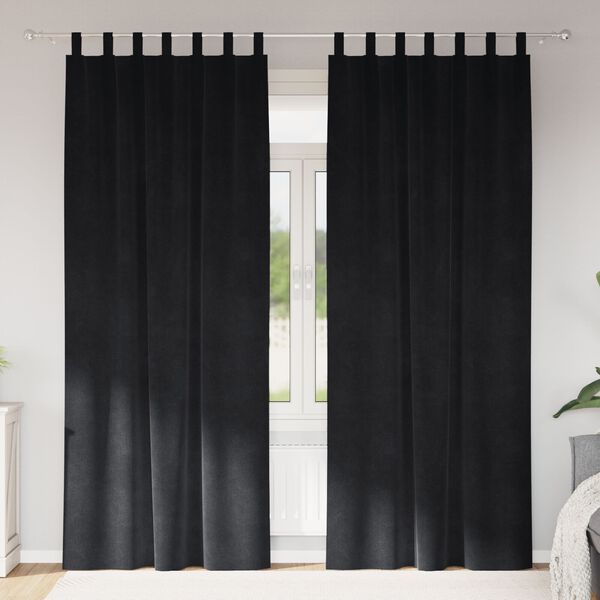vidaXL Blackout Curtains 2 pcs Black 140 x 245 cm Velvet
