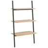 vidaXL 3-Tier Leaning Shelf Light Brown and Black 64x34x116 cm