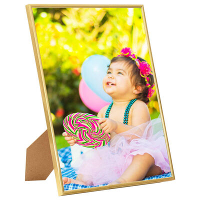 vidaXL Photo Frames Collage 3 pcs for Table Gold 21x29.7cm MDF