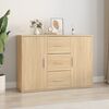 vidaXL Sideboard Sonoma Oak 91x29.5x65 cm Engineered Wood