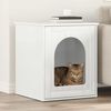 vidaXL Cat House Gloss White 53 x 52 x 62 cm Engineered Wood