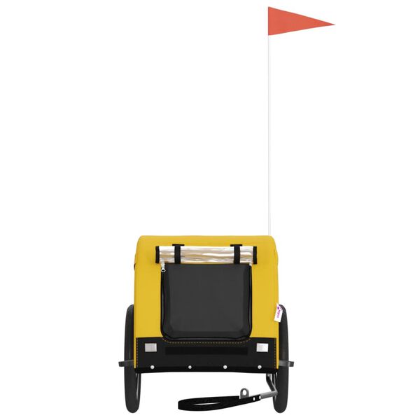 vidaXL Pet Bike Trailer Yellow and Black Oxford Fabric and Iron