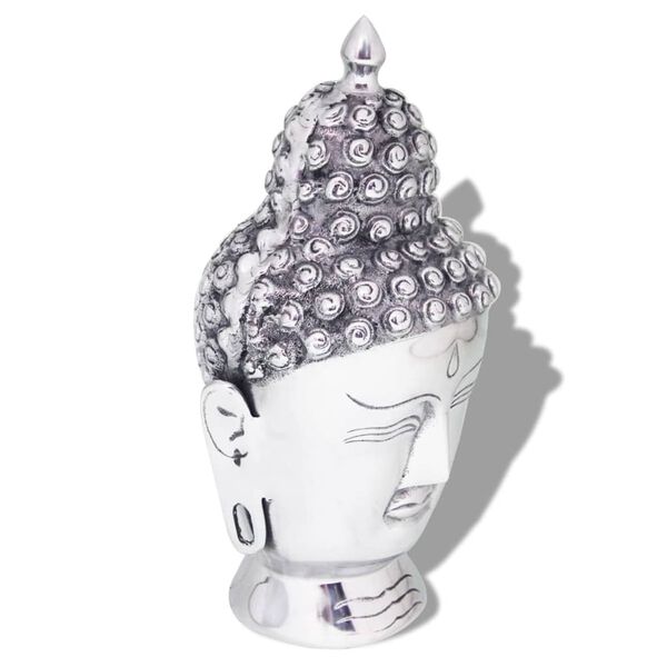 vidaXL Buddha Head Decoration Aluminium Silver