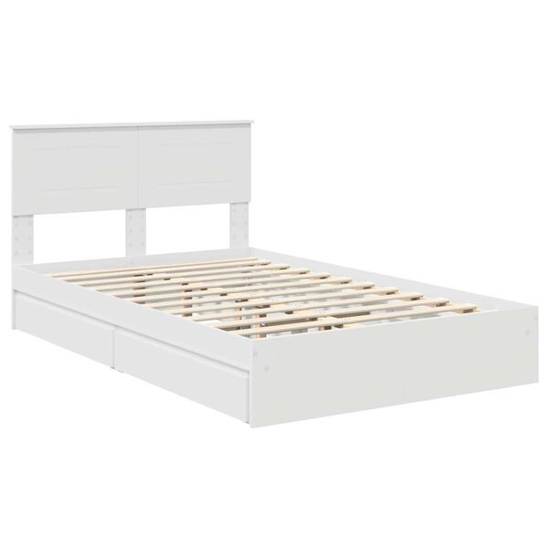 vidaXL Storage Bed with Headboard White 135 x 190 cm Engineered Wood