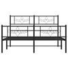 vidaXL Metal Bed Frame without Mattress with Footboard Black 120x200cm