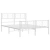 vidaXL Metal Bed Frame without Mattress with Footboard White 140x190cm
