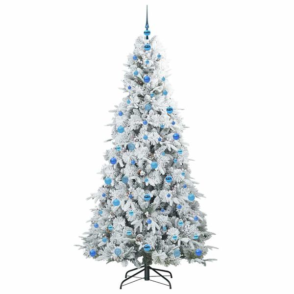 vidaXL Artificial Hinged Christmas Tree White 210 cm PE and PVC